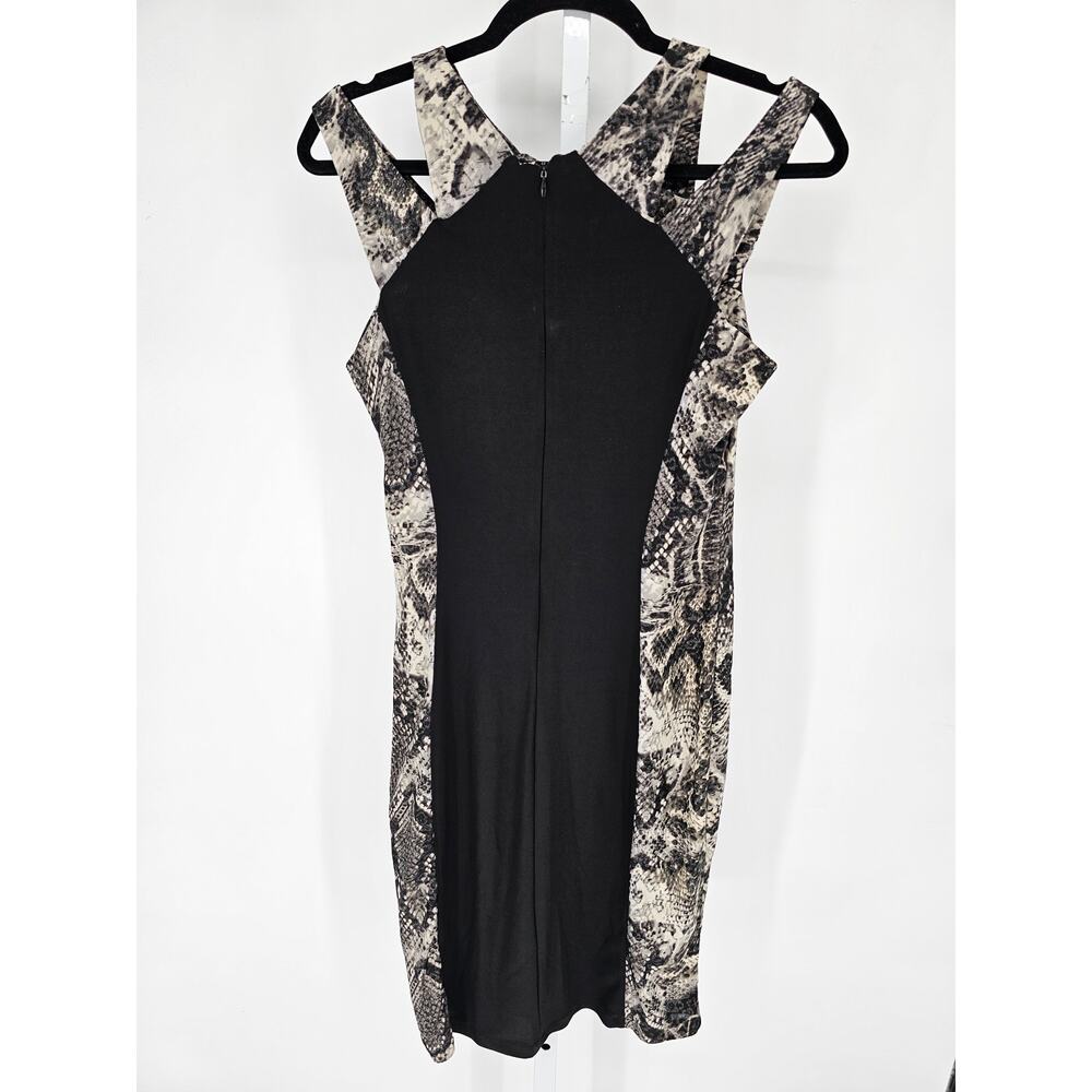 Vtg Linda Segal by Navici Womens Sz M Bodycon Knee Length Snakeskin Print Dress